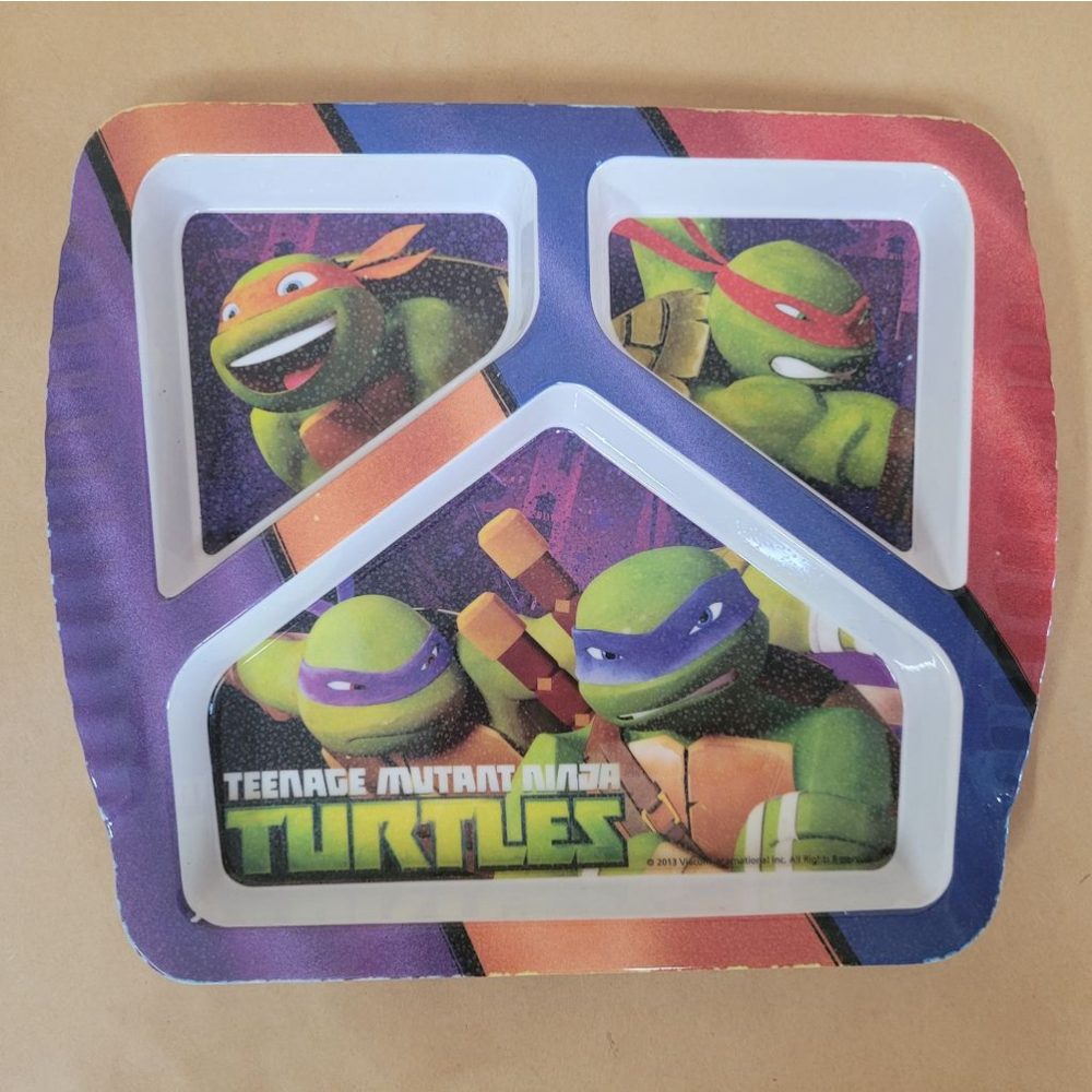 Zak! Kids Teenage Mutant Ninja Turtles Plate, 3 section divided